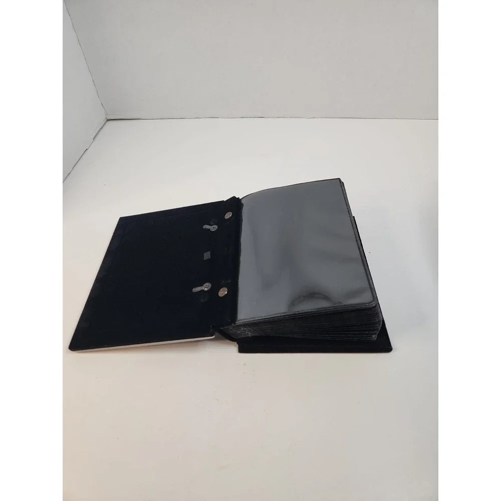 Vintage Burnes of Boston Western Theme Photo‎ Album  Silver Metal & Black Velvet